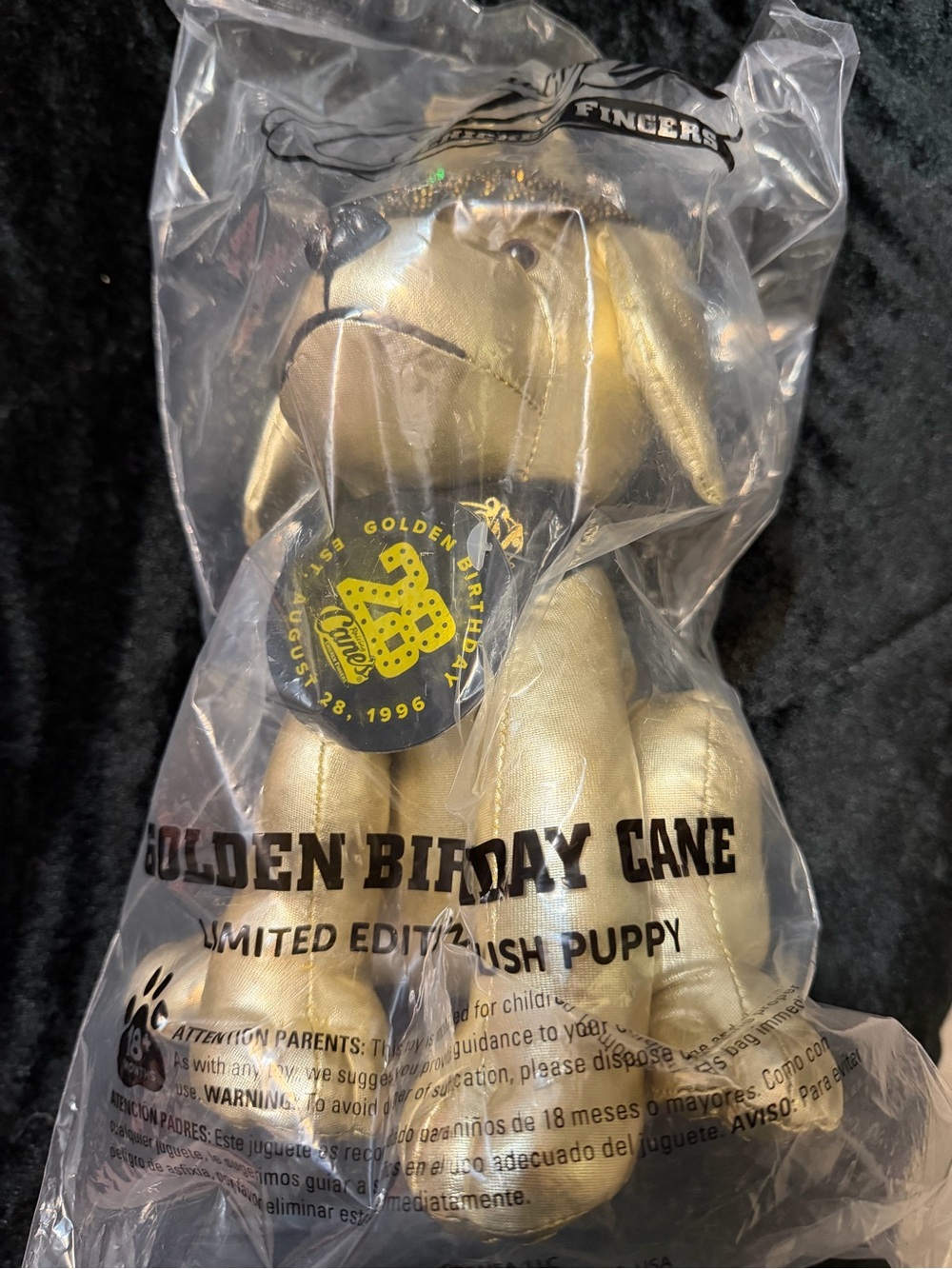 Raising Canes Golden Birthday Plush Puppy